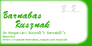 barnabas rusznak business card